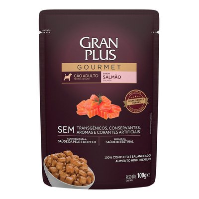 Ração Úmida Sachê GranPlus Gourmet Salmão para Cães Adultos Ração Úmida Sachê GranPlus Gourmet Salmão para Cães Adultos