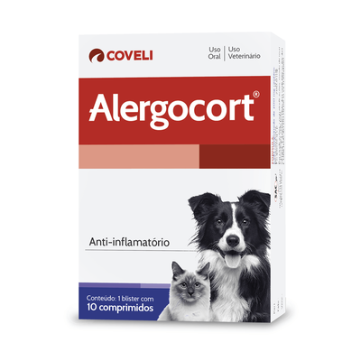 Anti-inflamatório Coveli Alergocort para Cães e Gatos - 10 Comprimidos Anti-inflamatório Coveli Alergocort para Cães e Gatos - 10 Comprimidos