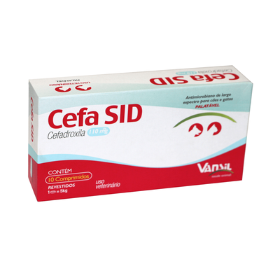 Antimicrobiano Vansil Cefa Sid Cefadroxila Para Cães E Gatos De 1 A 5 Kg - 110 Mg Antimicrobiano Vansil Cefa Sid Cefadroxila Para Cães E Gatos De 1 A 5 Kg - 110 Mg