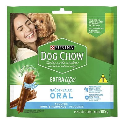 Petisco Purina Dog Chow Extra Life Saúde Oral para Cães Adultos Raças Minis & Pequenas - 105g Petisco Purina Dog Chow Extra Life Saúde Oral para Cães Adultos Raças Minis & Pequenas - 105g