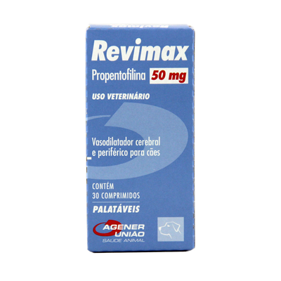 Vasodilatador Cerebral Agener União Revimax 50 Mg Para Cães - 30 Comprimidos Vasodilatador Cerebral Agener União Revimax 50 Mg Para Cães - 30 Comprimidos