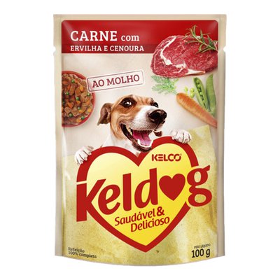 Ração Úmida Sachê Keldog Carne com Ervilha e Cenoura para Cães - 100g Ração Úmida Sachê Keldog Carne com Ervilha e Cenoura para Cães - 100g