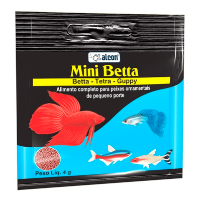 Ração Alcon Mini Betta para Peixes Ornamentais de Pequeno Porte - 4g Ração Alcon Mini Betta para Peixes Ornamentais de Pequeno Porte - 4g