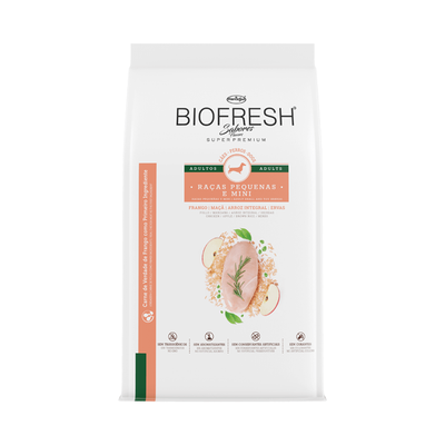 Ração Seca Biofresh Sabores Frango, Maçã, Arroz Integral, Ervas para Cães Adultos Raças Pequenas e Mini Ração Seca Biofresh Sabores Frango, Maçã, Arroz Integral, Ervas para Cães Adultos Raças Pequenas e Mini