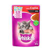 Ração Úmida Whiskas Sachê Carne Jelly Para Gatos Filhotes - 85 G