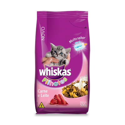 Ração Whiskas Carne e Leite para Gatos Filhotes - 500g Ração Whiskas Carne e Leite para Gatos Filhotes - 500g