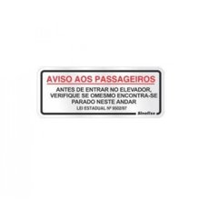 Placa de sinalização 15X15 cm Aviso Aos Passageiros - Sinalize