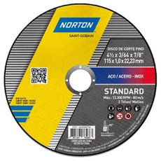Disco De Corte Standard Norton 4-1/2 X 1 X 22