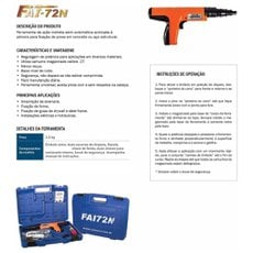 Pistola de Fixação de Ação Indireta Finca Pinos Âncora FAI72