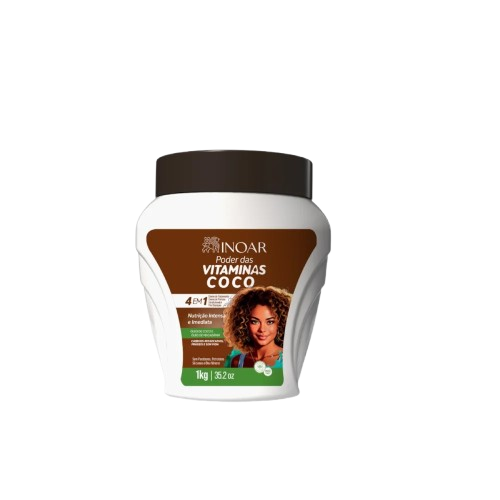 Creme Multifuncional Inoar Poder das Vitaminas Coco 1Kg Creme Multifuncional Inoar Poder das Vitaminas Coco 1Kg