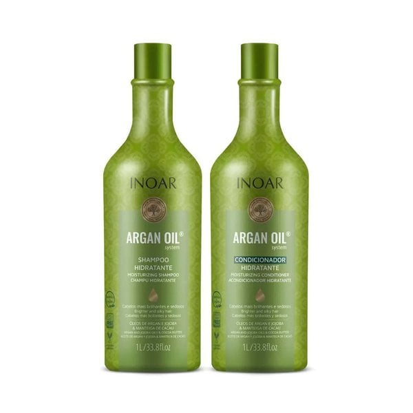 Kit Inoar Argan Oil System Shampoo 1L + Condicionador 1L Kit Inoar Argan Oil System Shampoo 1L + Condicionador 1L