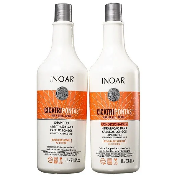 Kit Inoar Cicatripontas Shampoo 1L + Condicionador 1L Kit Inoar Cicatripontas Shampoo 1L + Condicionador 1L
