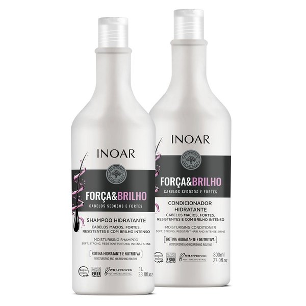 Kit Inoar Força E Brilho Shampoo 1L + Condicionador 800ml Kit Inoar Força E Brilho Shampoo 1L + Condicionador 800ml