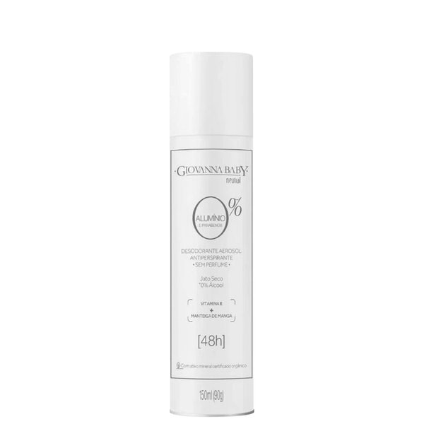 Desodorante Sem Alumínio Aerosol Giovanna Baby Neutral Sem Perfume 48h 150ml Desodorante Sem Alumínio Aerosol Giovanna Baby Neutral Sem Perfume 48h 150ml