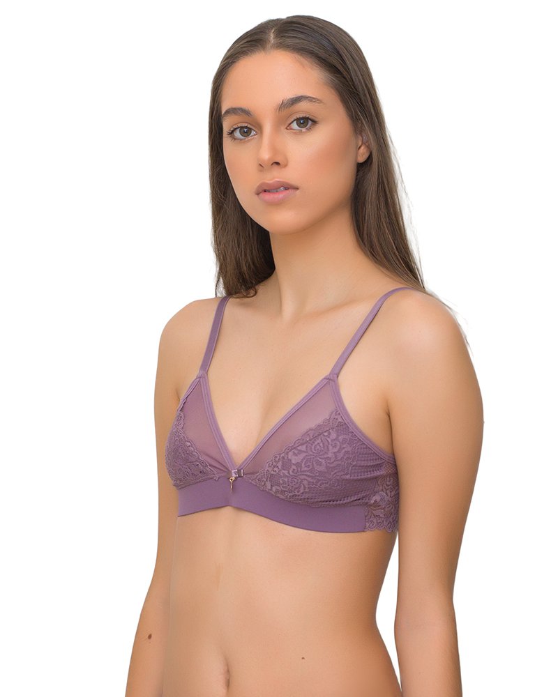Sutiã Sem Bojo e Sem Aro Tule e Renda Sainte Nuit Lingerie Moda Intima