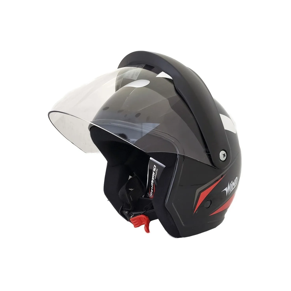 Capacete taurus wind visor V3 techno preto fosco em Promoção na