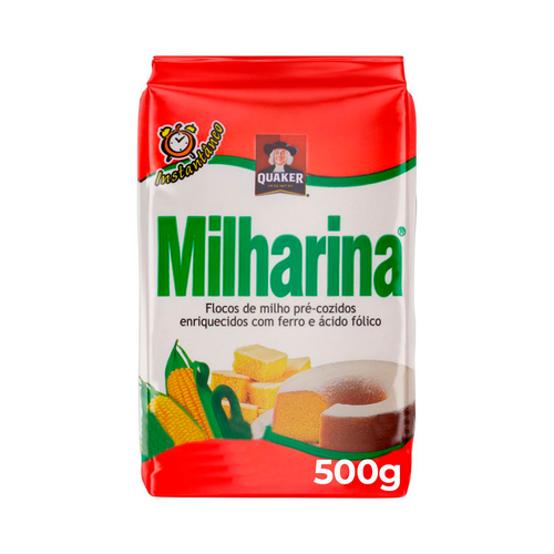 Flocos De Milho Quaker Milharina Pré Cozido 500g Flocos De Milho Quaker Milharina Pré Cozido 500g