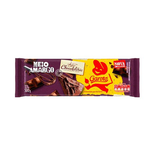 Chocolate Para Cobertura Garoto Meio Amargo 500g Chocolate Para Cobertura Garoto Meio Amargo 500g