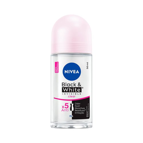 Desodorante Roll-On Nivea Invisible Black & White Clear 50ml Desodorante Roll-On Nivea Invisible Black & White Clear 50ml