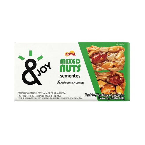 Barra Mixed Nuts &Joy Sementes 60g Barra Mixed Nuts &Joy Sementes 60g