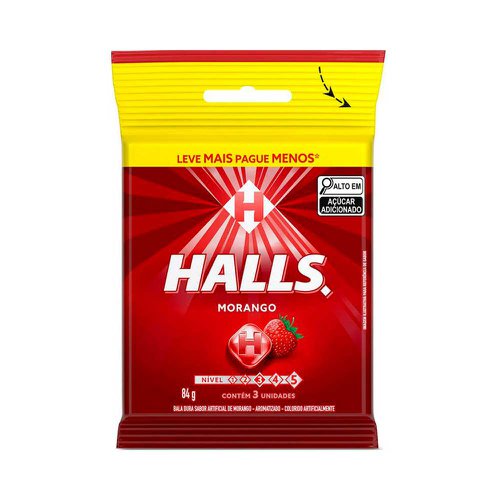 Bala Halls Morango Com 3 Unidades Bala Halls Morango Com 3 Unidades