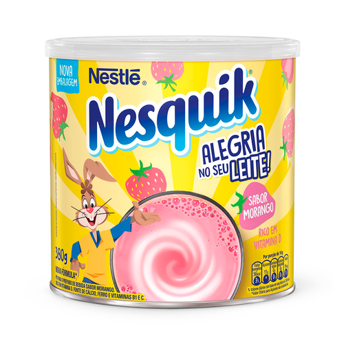 Achocolatado Em Pó Nesquik Morango 380g Achocolatado Em Pó Nesquik Morango 380g