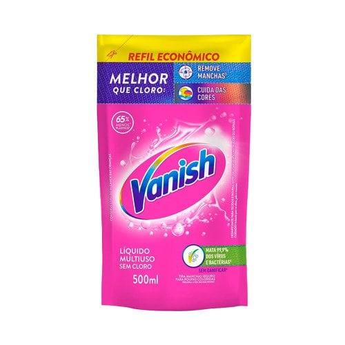 Tira Manchas Líquido Vanish Multiuso Pink Refil 500ml Tira Manchas Líquido Vanish Multiuso Pink Refil 500ml