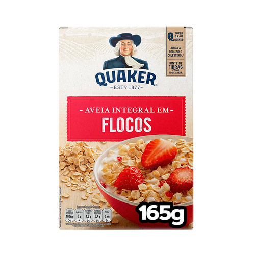 Aveia Quaker Flocos Regulares 165g Aveia Quaker Flocos Regulares 165g