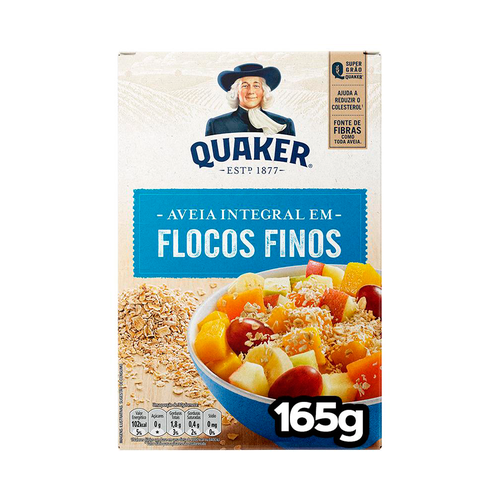 Aveia Quaker Flocos Finos 165g Aveia Quaker Flocos Finos 165g