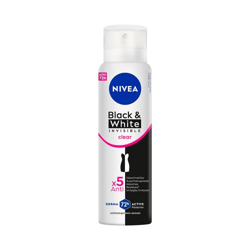 Desodorante Aerosol Nivea Invisible Black & White Clear 150ml Desodorante Aerosol Nivea Invisible Black & White Clear 150ml