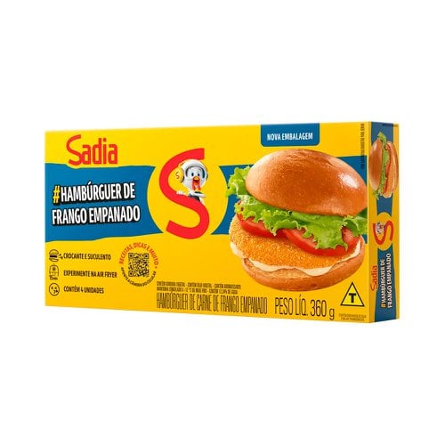 Hambúrguer de Frango Sadia Empanado 360g Hambúrguer de Frango Sadia Empanado 360g