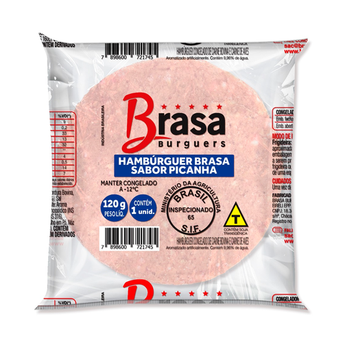Hambúrguer Bovino Brasa Burguers Picanha 56g Hambúrguer Bovino Brasa Burguers Picanha 56g
