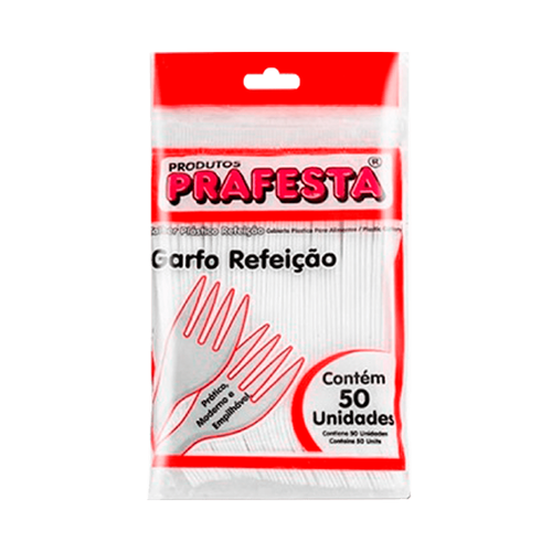 Garfo Descartável Prafesta Premium Cristal Com 50 Unidades Garfo Descartável Prafesta Premium Cristal Com 50 Unidades