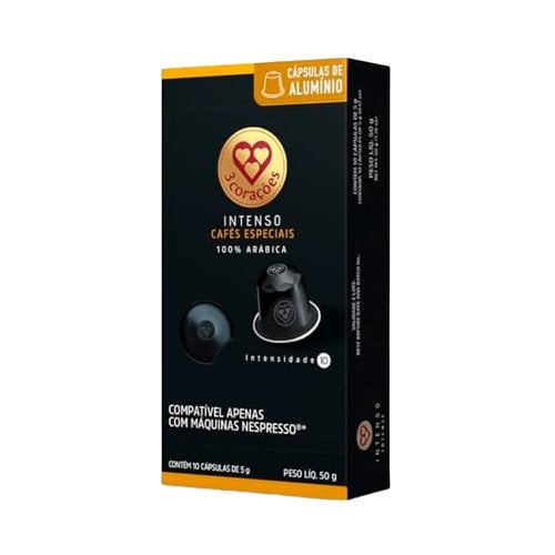 Cápsula 3 Corações Café Intenso Com 10 Unidades Cápsula 3 Corações Café Intenso Com 10 Unidades