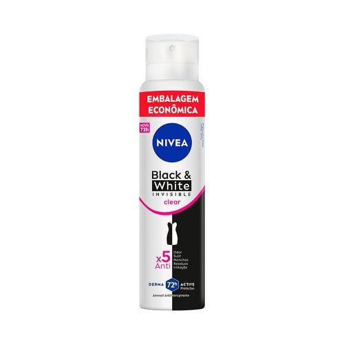 Desodorante Aerosol Nivea Invisible Black & White Clear 200ml Desodorante Aerosol Nivea Invisible Black & White Clear 200ml