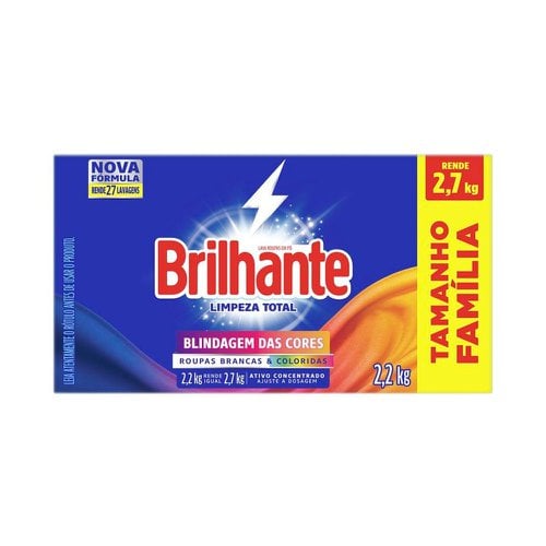 Sabão Em Pó Brilhante Limpeza Total 2,2kg Sabão Em Pó Brilhante Limpeza Total 2,2kg