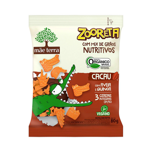 Biscoito Integral Mãe Terra Zooreta Cacau 80g Biscoito Integral Mãe Terra Zooreta Cacau 80g