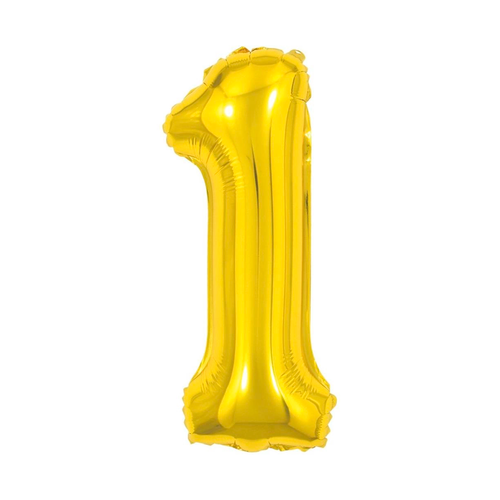 Balão Junco Metalizado N.1 Dourado 40cm Balão Junco Metalizado N.1 Dourado 40cm