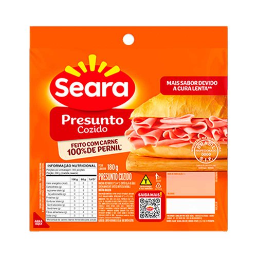 Presunto Cozido Seara Fatiado 180g Presunto Cozido Seara Fatiado 180g