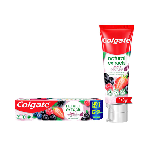 Creme Dental Colgate Natural Extracts Açaí & Frutas Vermelhas 140g Creme Dental Colgate Natural Extracts Açaí & Frutas Vermelhas 140g