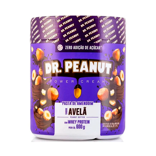 Pasta de Amendoim Dr. Peanut Avelã Com Whey Protein 600g Pasta de Amendoim Dr. Peanut Avelã Com Whey Protein 600g