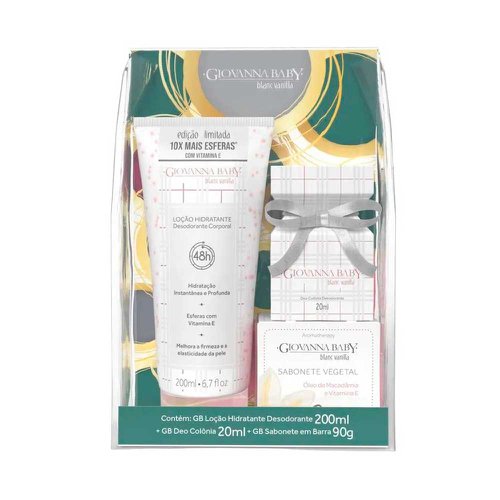 Kit Giovanna Baby Blanc Vanilla Loção 200ml + Colônia 20ml + Sabonete 90g Kit Giovanna Baby Blanc Vanilla Loção 200ml + Colônia 20ml + Sabonete 90g