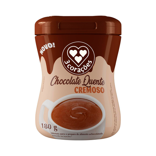 Achocolatado 3 Corações Chocolate Quente Cremoso 180g Achocolatado 3 Corações Chocolate Quente Cremoso 180g