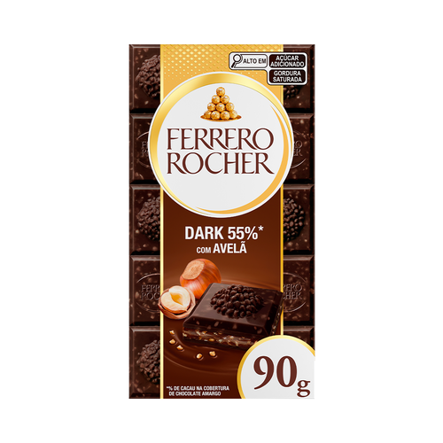 Chocolate Ferrero Rocher Dark 55% Cacau 90g Chocolate Ferrero Rocher Dark 55% Cacau 90g