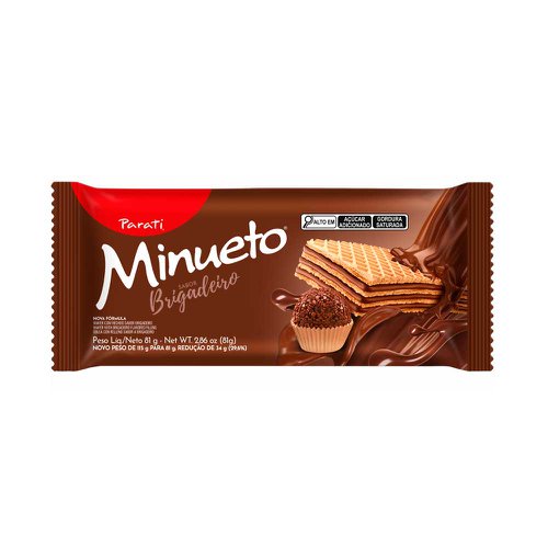 Biscoito Wafer Recheado Minueto Brigadeiro 81g Biscoito Wafer Recheado Minueto Brigadeiro 81g