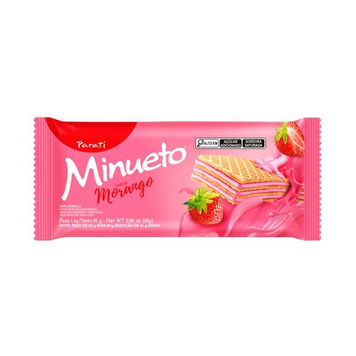 Biscoito Wafer Recheado Minueto Morango 81g Biscoito Wafer Recheado Minueto Morango 81g