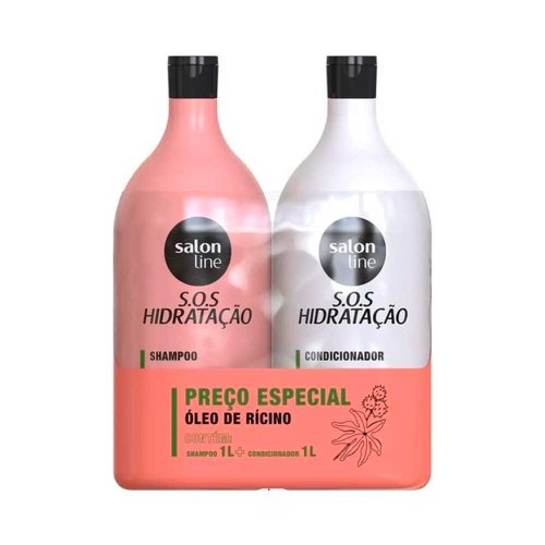 Pack Shampoo Salon Line S.O.S Hidratação Óleo de Rícino 1l + Condicionador 1l Pack Shampoo Salon Line S.O.S Hidratação Óleo de Rícino 1l + Condicionador 1l