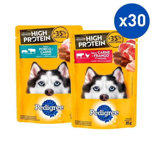 Kit Ração Úmida Pedigree Cães Adultos High Protein Com 30 Unidades Kit Ração Úmida Pedigree Cães Adultos High Protein Com 30 Unidades