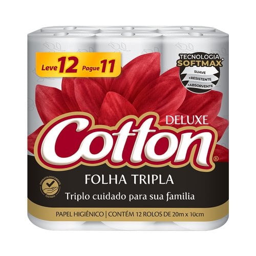 Papel Higiênico Cotton Folha Tripla 20m Leve 12 Pague 11 Papel Higiênico Cotton Folha Tripla 20m Leve 12 Pague 11