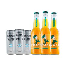 Kit Cerveja Praya 355ml + Água Com Gás Mamba Water 350ml Com 6 Unidades Kit Cerveja Praya 355ml + Água Com Gás Mamba Water 350ml Com 6 Unidades